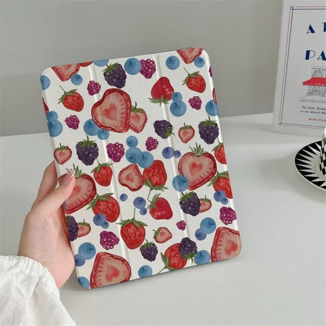 Süße Erdbeer-Flachschale für Apple iPad Pro 10/11 Zoll und iPad Air 3/4/5 in Multicolour - Bild 1