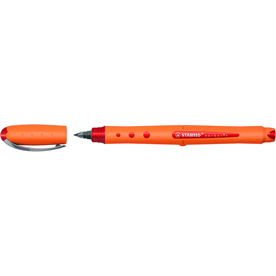 STABILO worker+ fine Tintenroller in Silber, Orange und Rot - Bild 2