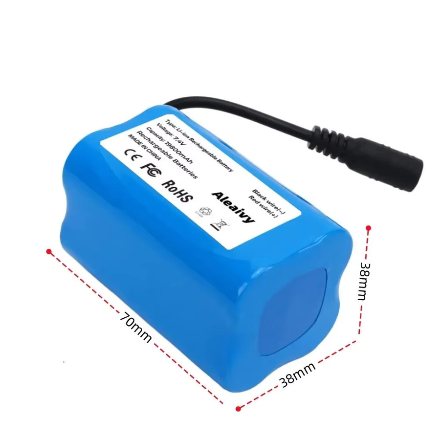 Aleaivy Li-Ion Akku-Pack 7,4 V 2S2P 19800 mAh in Blau für RC Angelköderboote V020 V900 2011-5 V007 C18 H18 V18 D18B FX88 - Bild 2