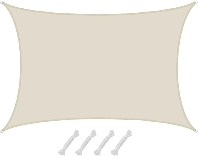 AMANKA Sonnensegel aus Polyester wasserdicht und UPF 50+ rechteckig in Beige, B: 6 m, T: 4 m - Bild 1