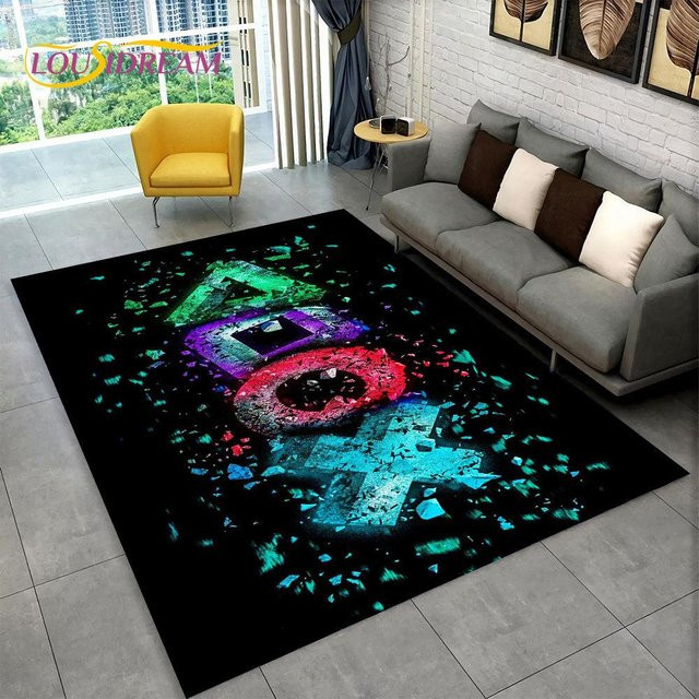 HGHT 3D-Cartoon-Game-Gamepad-Bereichsteppich für Kinder, rutschfest und waschbar, Multicolour, B/T: 60 x 40 cm - Bild 1