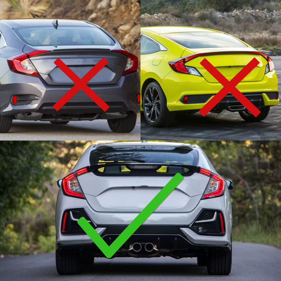 LED-Rückleuchten für Honda Civic 2016–2021 Schrägheck Typ R FK6 FK7 FK8 FK9 mit sequentiellen Blinkern in Transparent und Rot - Bild 2