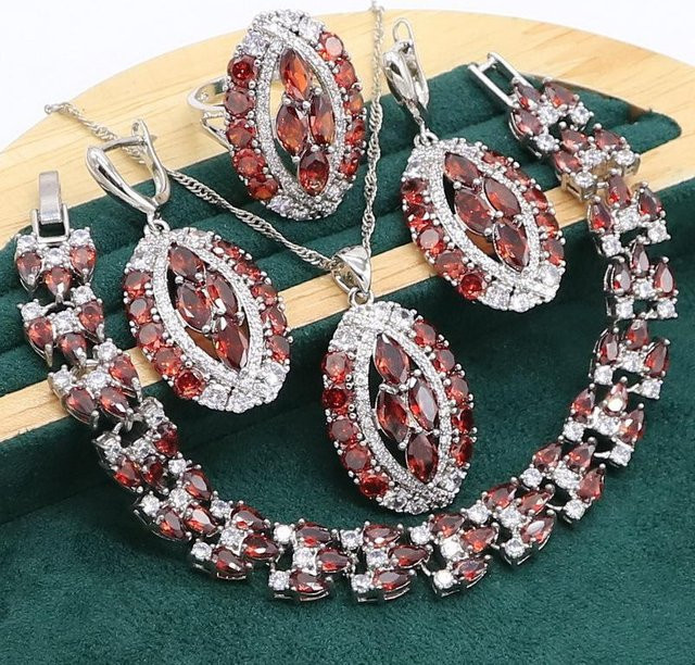 YIRAN Jewelry Dekorationsset, Kupfer, Diamant, Zirkonia, gray, Damen - Bild 1