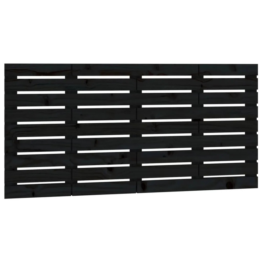 vidaXL Wand-Kopfteil aus Massivholz Kiefer in Schwarz mit rustikaler Optik, B: 146 cm, H: 63 cm, T: 3 cm - Bild 2