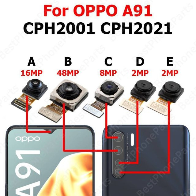 Kamera-Modul Set für OPPO A91 CPH2001 CPH2021 mit Front- und Rückkamera in Schwarz - Bild 1