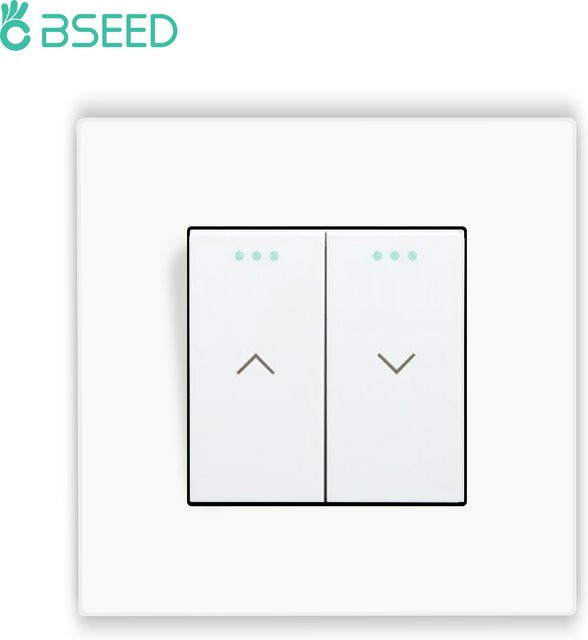 BSEED Mechanischer Knopfschalter für elektrische Vorhänge mit Kunststoffrahmen in Weiß, Schwarz, Grau oder Gold - Bild 1