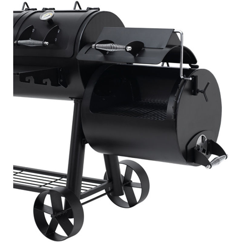 Tepro Indianapolis Offset Smoker Holzkohlegrill mit Thermometer im Deckel Schwarz - Bild 3