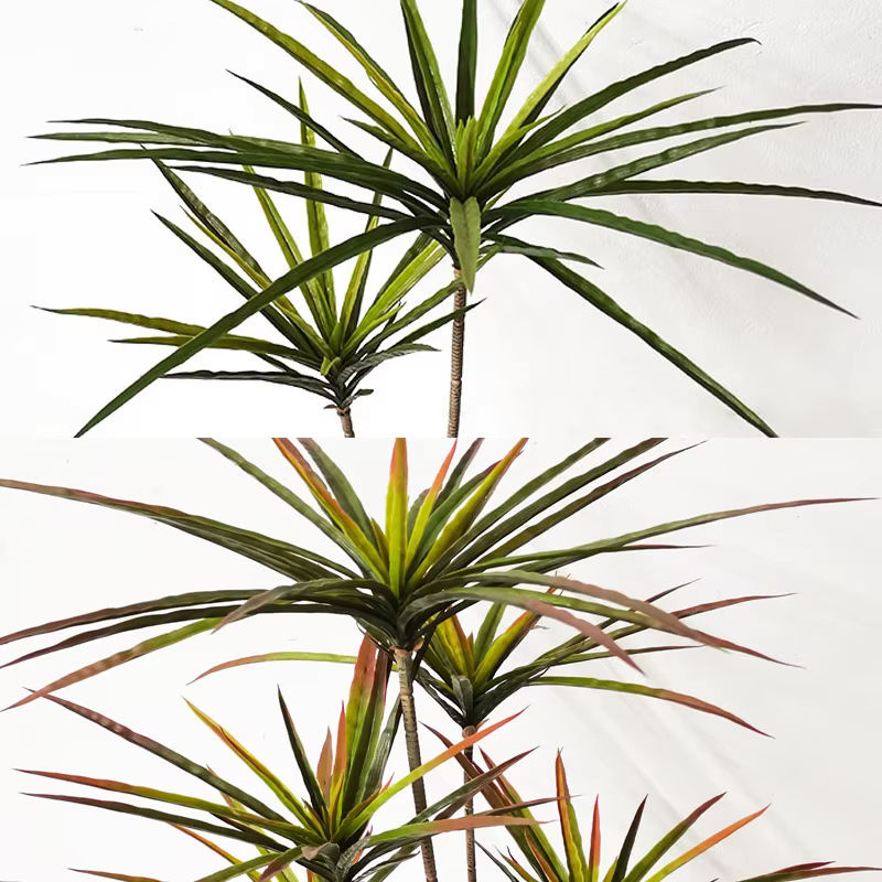 Künstliche Dracaena-Pflanze von ON-Merit in Grün, tropischer Topfbaum aus Kunststoff für deine Innendekoration und deinen Garten - Bild 4