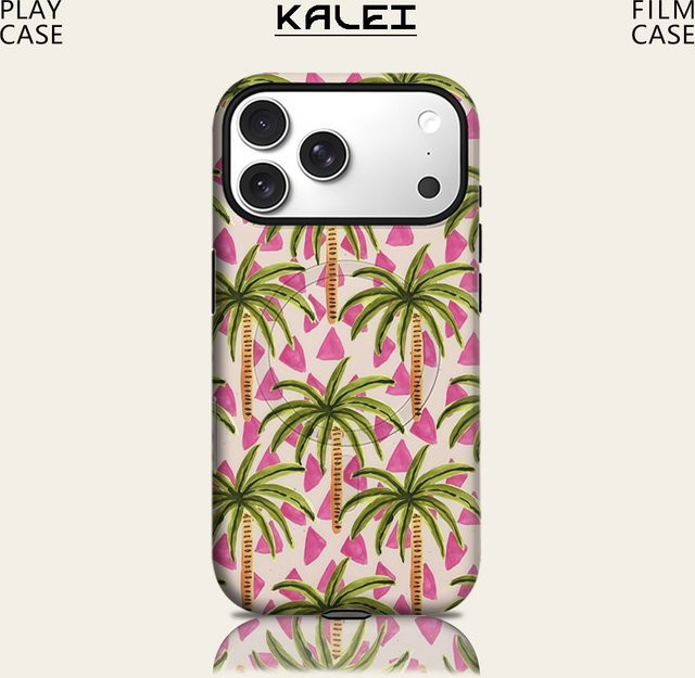Potdemiel Handyhülle Pink Palm Tropics für iPhone 17 16 15 14 13 Pro Max Plus, magnetische robuste ein- und doppelschichtige Hülle, Multicolor - Bild 1
