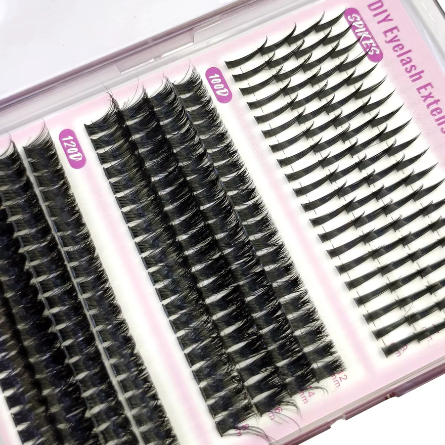 AMSDCN Wimpernverlängerungsset D Curl Spikes, 12 Reihen, Schwarz, Unisex - Bild 4