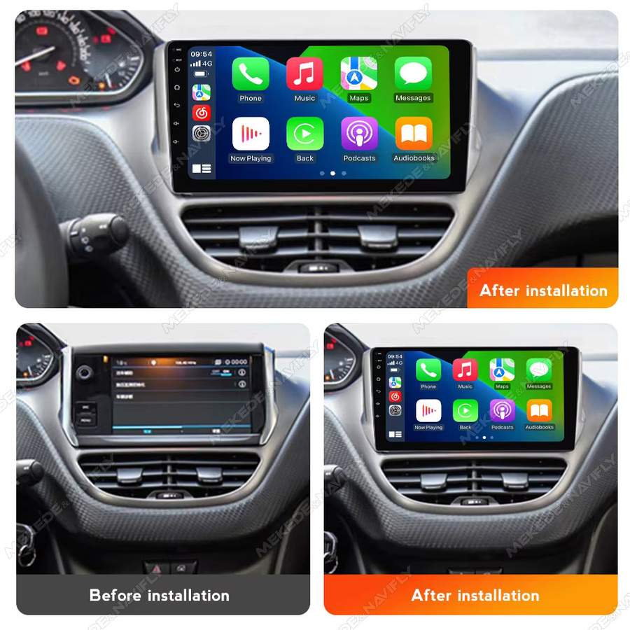 MEKEDE Android 14 Intelligentes Autoradiosystem für Peugeot 2008 und 208 Serie (2013-2020) mit kabellosem Carplay in Schwarz - Bild 2