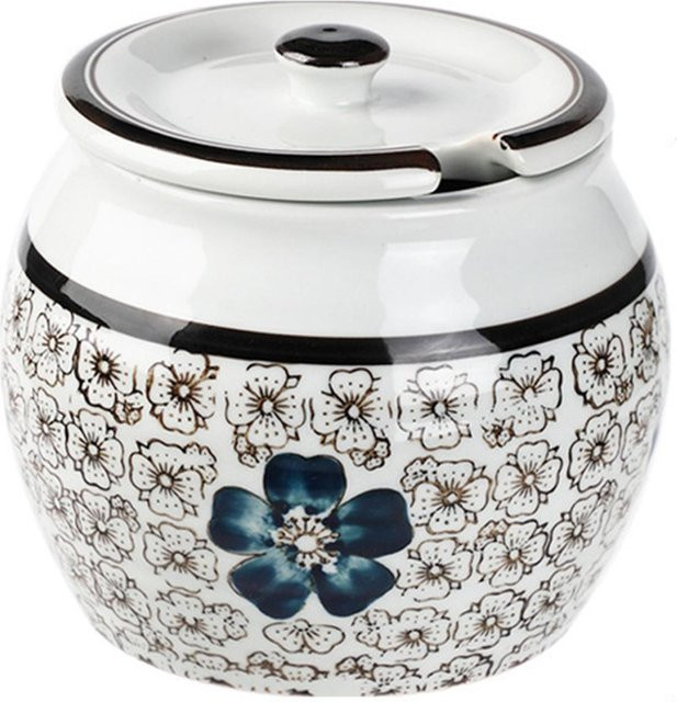 CosyHome Keramik Gewürzglas mit luftdichtem Deckel, weiß, 600 ml - Bild 1