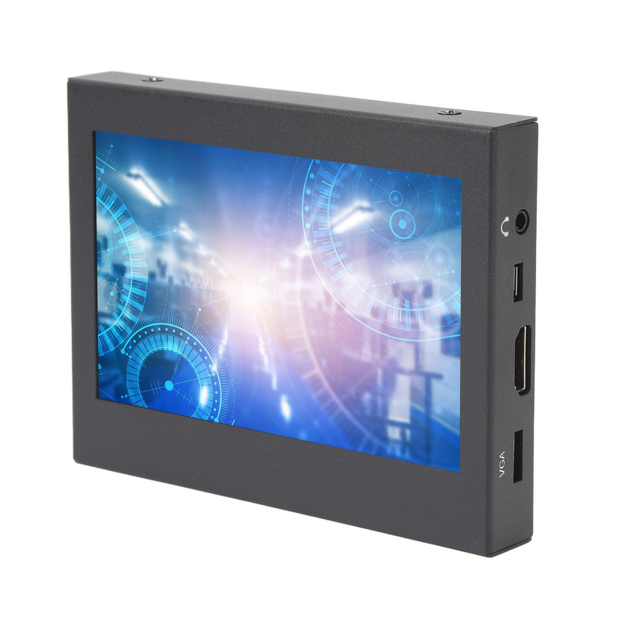 Igeteck Tragbarer 5 Zoll Monitor mit VGA- und AV-Eingang in Schwarz - Bild 3