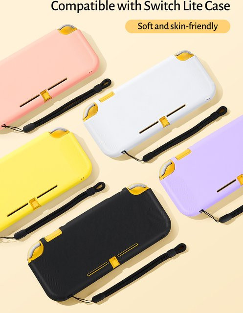 Nintendo Switch Lite Schutzhülle in Weiß mit Trageband, Displayschutzfolie und Handgriffabdeckung - Bild 1