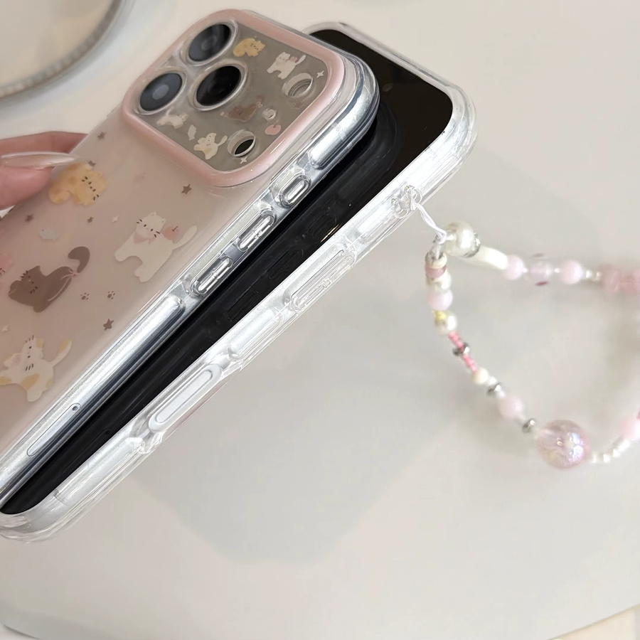Koreanische Ins-Stil Handyhülle mit Katzenpfoten und Seestern-Perlen für Apple iPhone 17 16 15 14 13 Pro Max - Bild 2