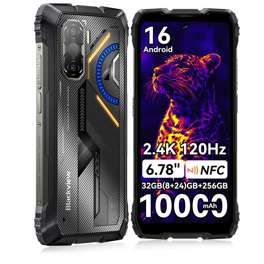 Blackview ROCK 3 Robustes Smartphone in Schwarz und Orange mit 6,78 Zoll Display, 256 GB Speicher, 32 GB RAM, Android, NFC und 10000mAh Akku - Bild 4