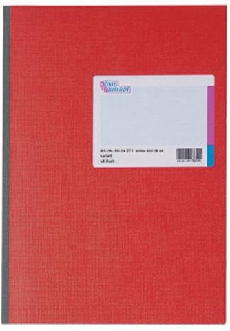 König & Ebhardt Kladde Notizbuch DIN A4, kariert, Rot/Grau, Hardcover, 48 Blatt - Bild 1
