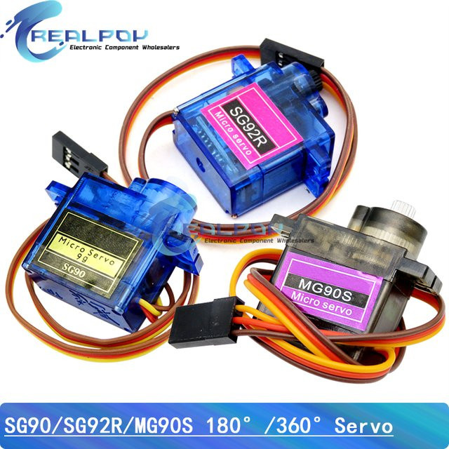 REALPOY Servomotor SG90 SG92R MG90S mit Metallgetriebe und Kupferzahn für Arduino UNO DIY mechanische Modelle, Hubschrauber und Boote - Bild 1