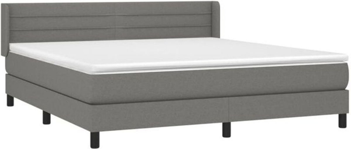 Vidaxl Boxspringbett mit Matratze aus Stoff in Dunkelgrau B/T/H: 180 x 200 cm - Bild 1