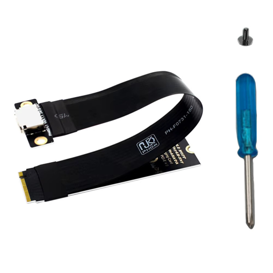 ALLOET M.2 NVMe PCIe 4.0 zu Oculink SFF-8611 SFF-8612 Buchsenkabel Verlängerungskabel in Schwarz für Gaming-PCs - Bild 2