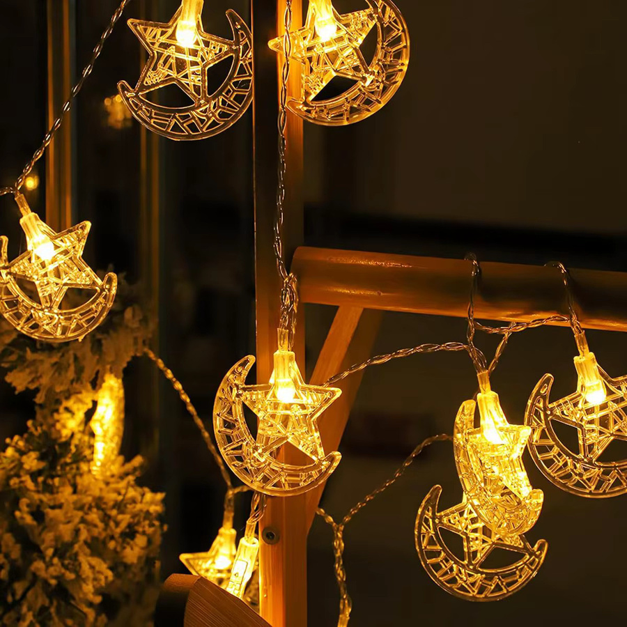 Peach Forest LED Lichterkette mit Stern und Mond in Warmweiß zur Dekoration für Ramadan und Eid - Bild 2