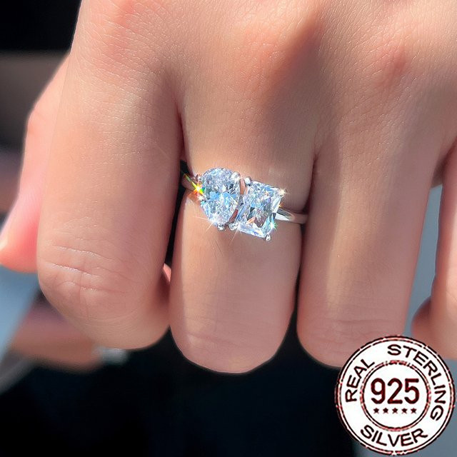 CWWZircons Ringe, 925 Silber, Zirkonia, Damen - Bild 1