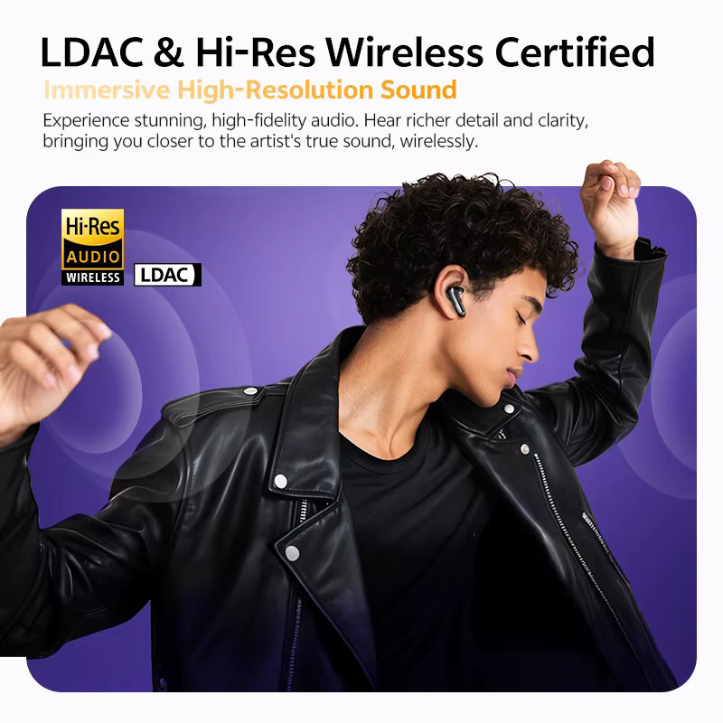 QCY MeloBuds N70 Adaptive ANC Wireless Earbuds in Gold mit Bluetooth 6.0, LDAC Hi-Res Audio, 6 Mikrofonen, Wireless Charging und IPX5 Schutz - Bild 3