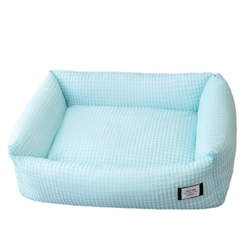 Atmungsaktive Hundematte mit kariertem Design für kleine Hunde und Katzen von Household supplies MH, abnehmbarer Bezug, B/T/H: 45 x 35 x 18 cm - Bild 1