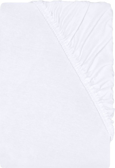 LIVARNO Jersey-Spannbettlaken in Weiß, B/T: 180 x 200 cm bis 200 x 200 cm - Bild 1