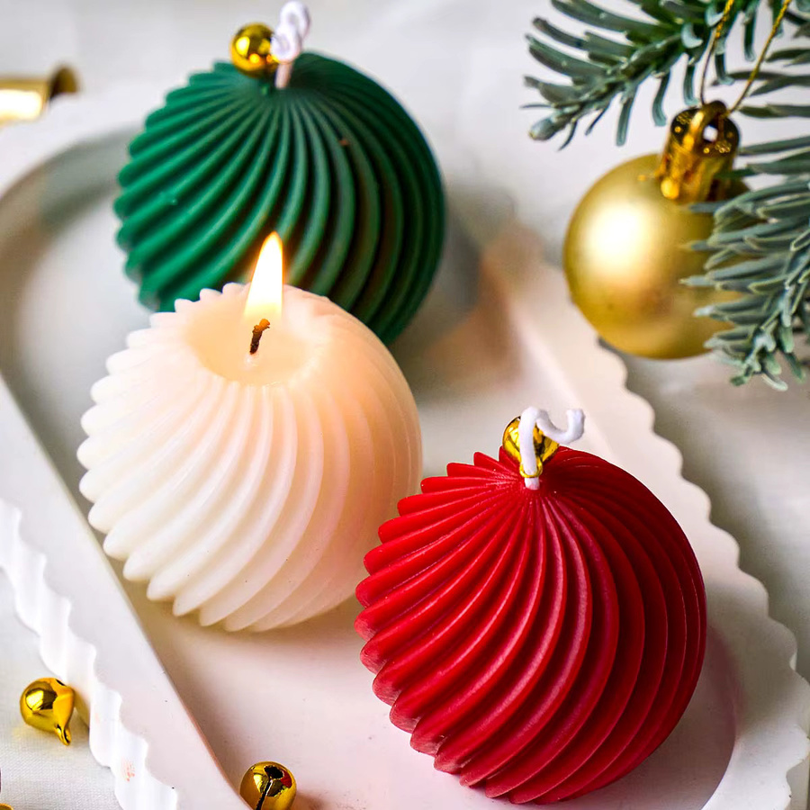 UDOCOOL Silikon Kerzenform 3D Drehen Ball für DIY Weihnachtsdeko und Handwerk in Multicolour - Bild 6
