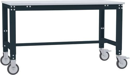 Manuflex AU7359.7016 Universal Arbeitstisch mobil mit PVC-Platte in Anthrazit, B/T/H: 150 cm x 80 cm x 75,2-97,2 cm - Bild 1