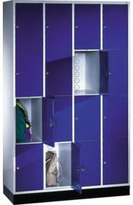 C+P Schließfachschrank Intro mit 16 Fächern, Front Enzianblau und Korpus Lichtgrau, H x B x T: 195 x 122 x 50 cm - Bild 1