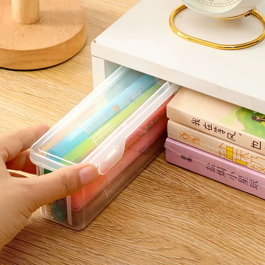 Transparenter Desktop-Organizer aus Kunststoff mit mehreren Fächern für Schreibwaren, Stifte und Bürobedarf - Bild 2