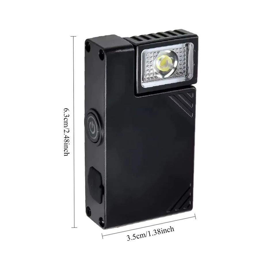 Heinast Tragbare Mini-Taschenlampe mit verstellbarem Winkel, USB-wiederaufladbar, multifunktionale Warn-Arbeitslichter in Rot und Blau - Bild 6
