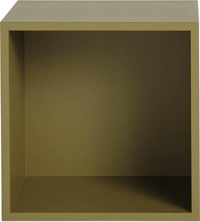 Muuto Stacked 2.0 Wandregal mit Rückwand Medium in Braun und Grün Matt