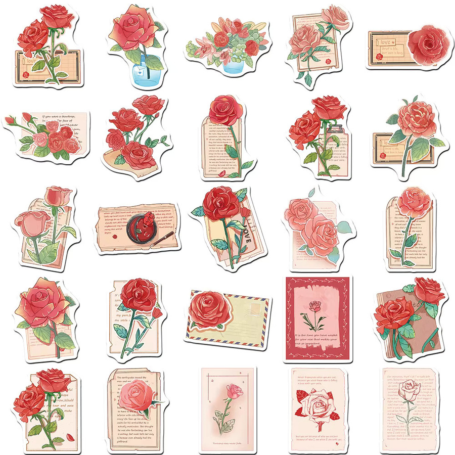 Charile Rote Rosen Buchstaben-Aufkleber, Sticker, 10-teiliges Set - Bild 2