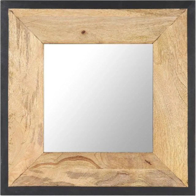 vidaXL Spiegel aus Mango Massivholz in Braun, B/H: 50 x 50 cm - Bild 1