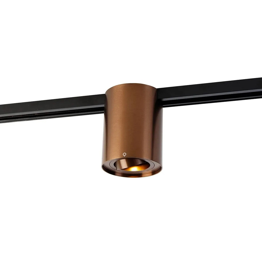 QAZQA Moderner 1-phasiger Schienenstrahler Iconic Rondoo Up in Dunkelbronze mit GU10 Fassung und dimmbarer Funktion - Bild 2
