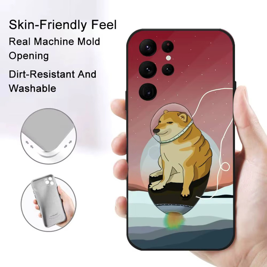 Cheems Shiba Inu Doge Meme Handyhülle für Samsung Galaxy S21 S22 S23 S24 S25 FE Plus in Schwarz und Multicolour als Softshell-Hülle - Bild 2