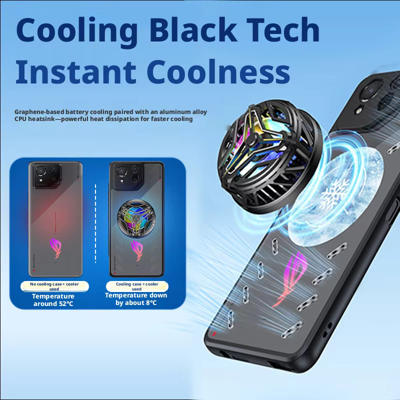 Asus ROG Phone 9 Graphen-Kühlende Magnetische Hülle in Schwarz, Sturzsicheres Softcover für Gamer - Bild 4