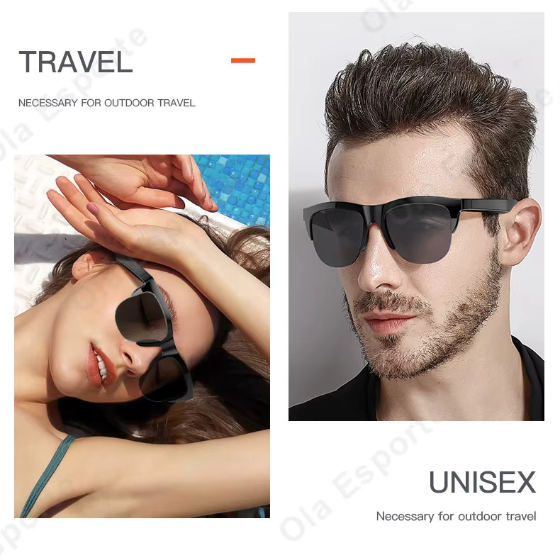 Ola Esporte Smart-Brille mit Bluetooth, Sprachsteuerung und Musikwiedergabe, Polarisierte Sonnenbrille mit UV-Schutz, Schwarz - Bild 5