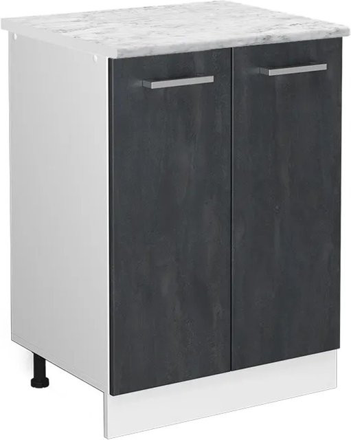 Vicco Küchenunterschrank R-Line Küchenkommode in Schwarz Beton und Weiß Marmor, Breite: 60 cm - Bild 1