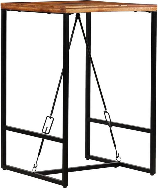 vidaXL Bartisch aus Massivholz im Industrial-Design, Farbe Braun, B/T/H: 70 x 70 x 106 cm - Bild 1