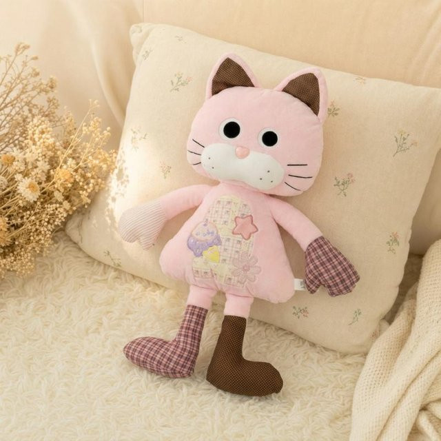Yiran toy Stoffpuppe Katze Plüschtier, Rosa / Pink - Bild 1