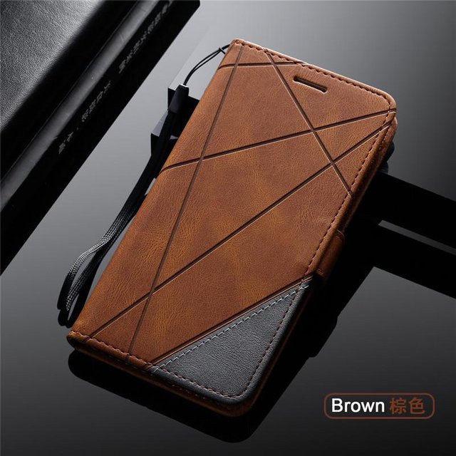Magnetische Lederhülle für Xiaomi Poco X3 Pro und Poco M3 Pro in Braun mit Brieftaschenfunktion und Standfunktion - Bild 1