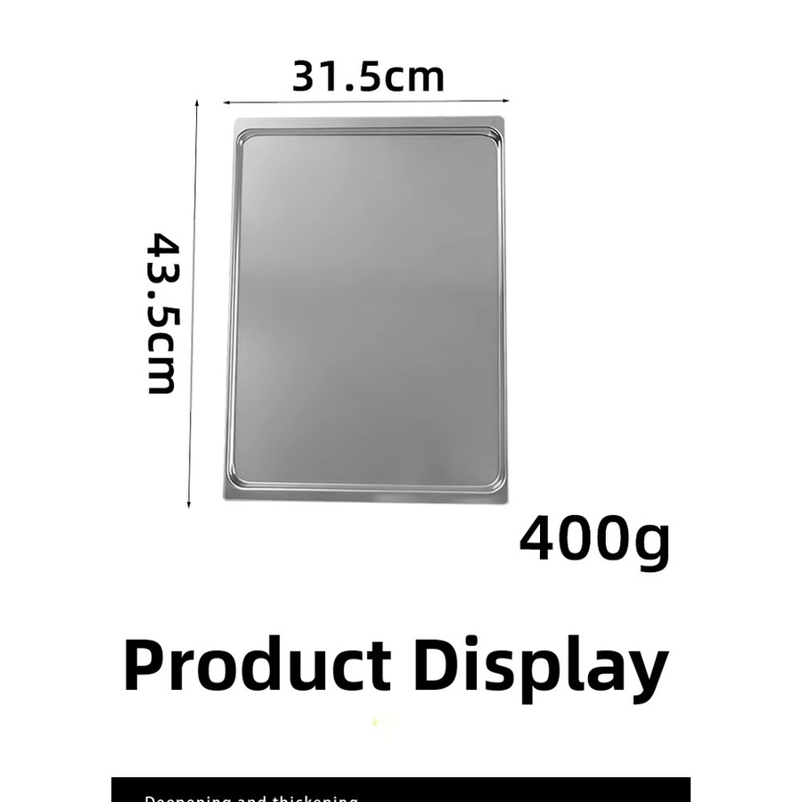 LEENKEA Aluminium Backblech mit Antihaftbeschichtung, Rechteckiges Ofenblech für Brot, Kuchen und Cookies, Farbe: Silber/Grau, B: 43,5 cm, T: 31,5 cm - Bild 6