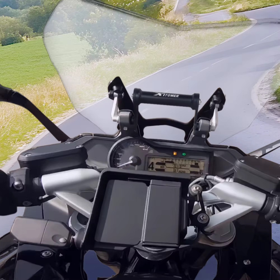 XITOMER Motorrad Handyhalterung für BMW R1200RS 2014-2018, Aluminium GPS Navigationshalterung in Schwarz - Bild 6
