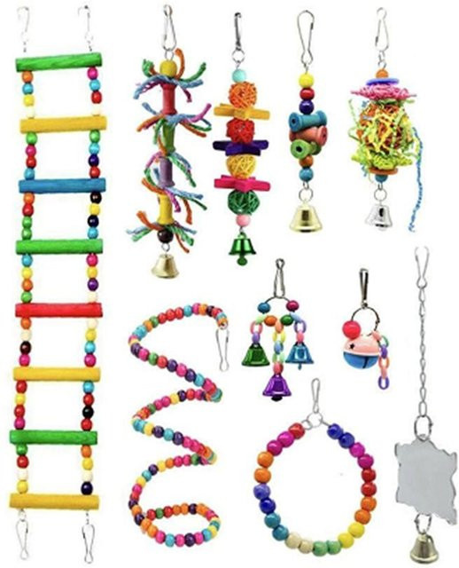 TOMTOP JMS Vogelspielzeug für Papageienschaukel, 10-teiliges Set - Bild 1