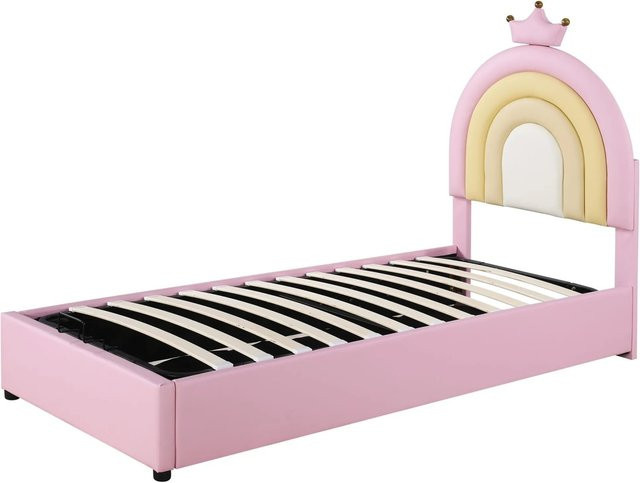 okwish Polsterbett für das Jugendzimmer in Rosa mit höhenverstellbarem Kopfteil, B/T/H: 90 x 200 x 203 cm - Bild 1