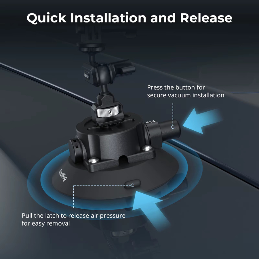 SmallRig Saugnapfhalterung für Action-Kameras mit Kugelkopf, Magischem Arm und Telefonhalterung in Schwarz, kompatibel mit DJI Osmo Action 5 Pro - Bild 3